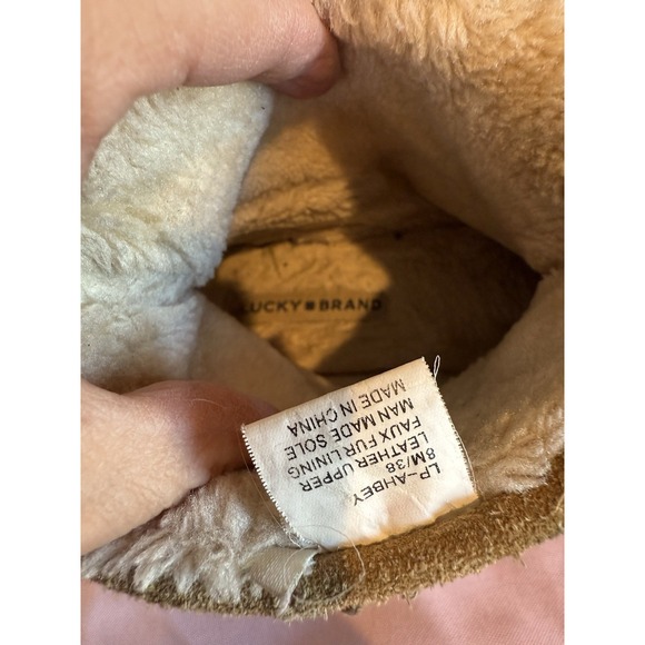 Lucky Brand Women's Ahbey Suede Faux Fur Lined Moccasin Ankle Boots Size 8 - Picture 4 of 8